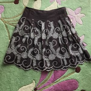 Cotton embroidered summer flirty skirt